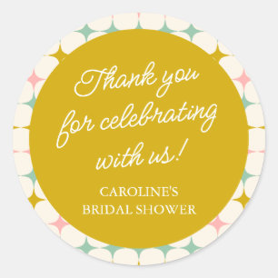 Adesivo Obrigado Geométrico Vintage Personalizado Pastel