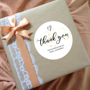 Adesivo Obrigado Gera Dourado Heart Small Business