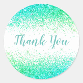 Adesivo Obrigado Glam Green Glitter Elegante Girly Script