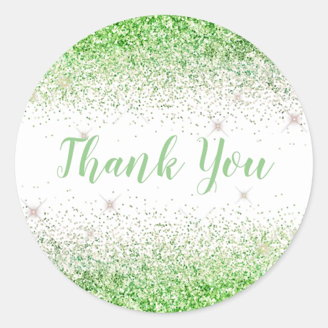 Adesivo Obrigado Glam Limão Glitter Elegante Girly Script (Frente)