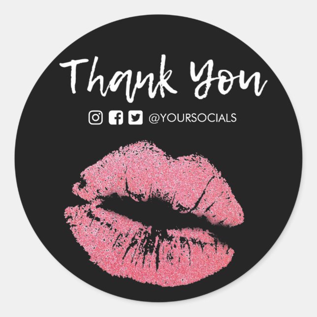Adesivo Obrigado Glitter Kiss Media Insert (Frente)