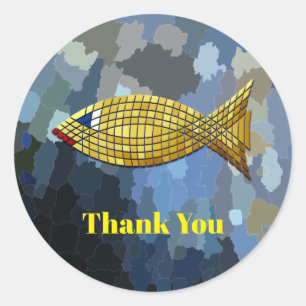 Adesivo Obrigado, Golden Fish Design,