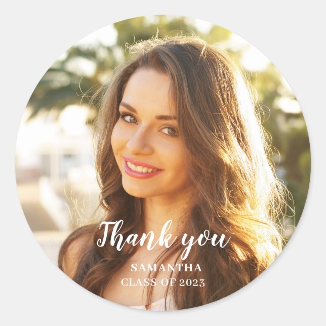 Adesivo Obrigado Graduação de Fotos (Frente)