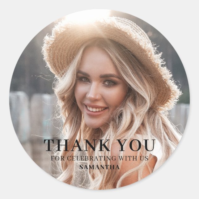 Adesivo Obrigado Graduação de Fotos (Frente)