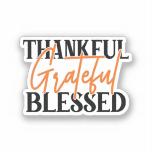 Adesivo Obrigado, Grata, Abençoada
