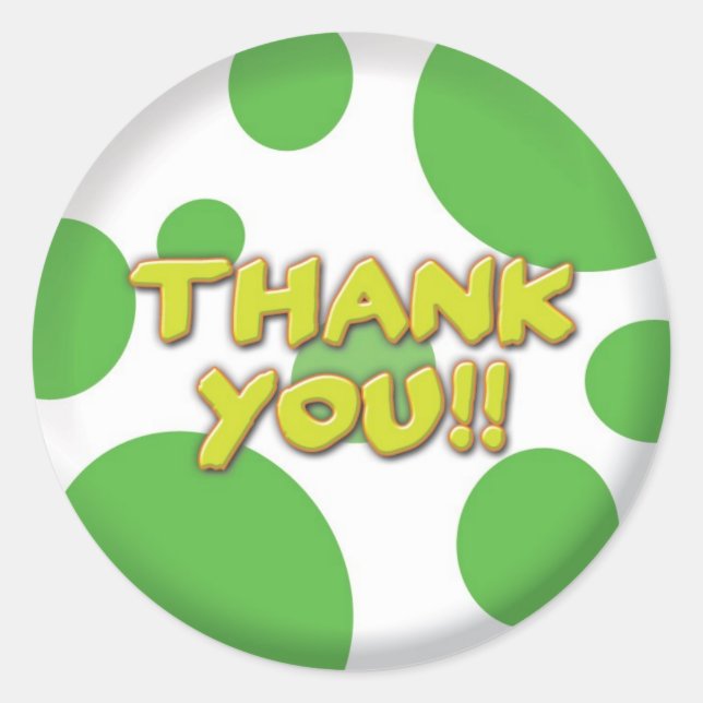 Adesivo Obrigado "Green spots Sticker" (Frente)