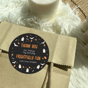 Adesivo Obrigado Halloween Aniversário Laranja