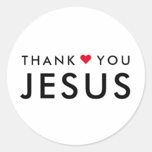 Adesivo Obrigado Jesus Coração de fé cristã moderna