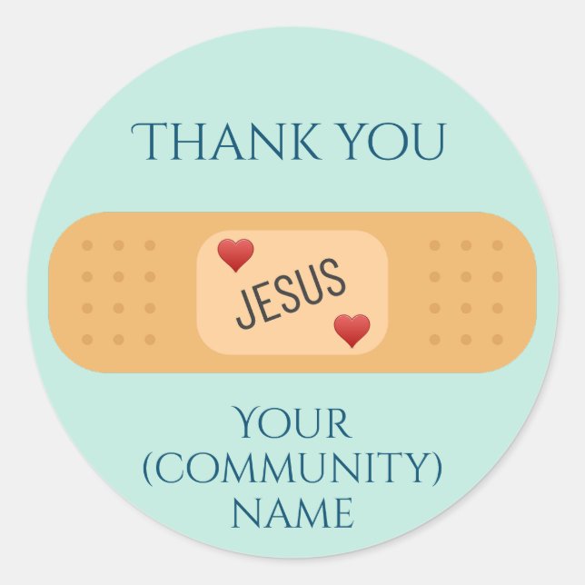 Adesivo Obrigado, Jesus curandeiro. (Frente)