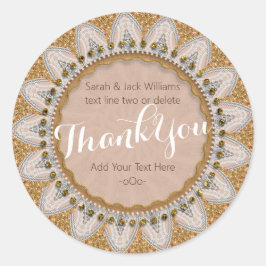 Adesivo Obrigado Lace edge Sunflower Glitter Russe