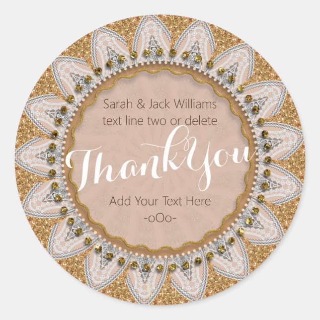 Adesivo Obrigado Lace edge Sunflower Glitter Russe (Frente)