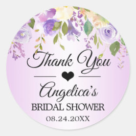 Adesivo Obrigado Lavanda Floral Lilac Wedding Bridal
