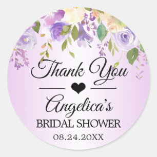 Adesivo Obrigado Lavanda Floral Lilac Wedding Bridal
