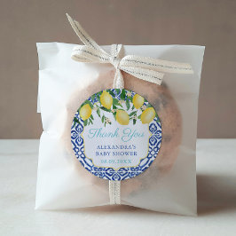 Adesivo Obrigado Lemons Teal Positano Chá de panela Favor