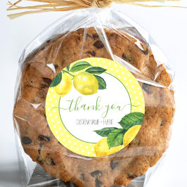 Adesivo Obrigado, limão, ponto de aquarela russa