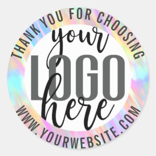 Adesivo Obrigado Logotipo Comercial do Rainbow Holographic