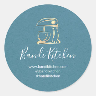 Adesivo Obrigado Logotipo Cozinhar Cozinha Chef Dourado Te