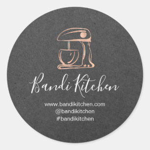 Adesivo Obrigado Logotipo Cozinhar Cozinha Chef Rosa Kraft
