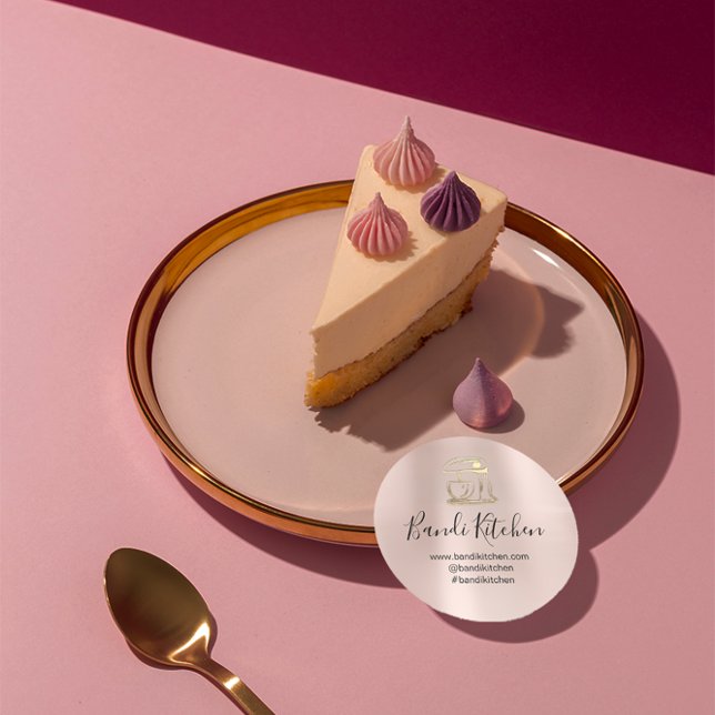 Adesivo Obrigado Logotipo Cozinhar Cozinha Panificação Com (Thank You Logo Kitchen Cooking Bakery Sweet Shop Classic Round Sticker )