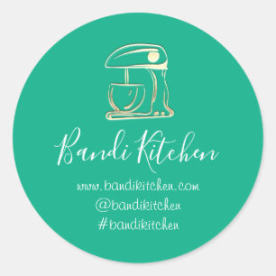 Adesivo Obrigado Logotipo Cozinhar Cozinha Robô Mint Dour