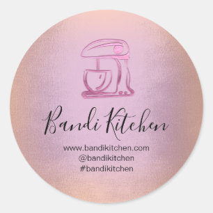 Adesivo Obrigado Logotipo Cozinhar Cozinha Rosa Chef Puro