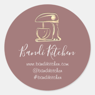 Adesivo Obrigado Logotipo Cozinhar Cozinha Rosa Dourado