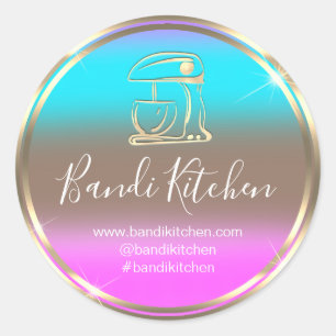 Adesivo Obrigado Logotipo da cozinha Cozinhar Chef Rosa c