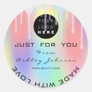 Adesivo Obrigado Logotipo Hologrado Feito Com Amor Na WEB