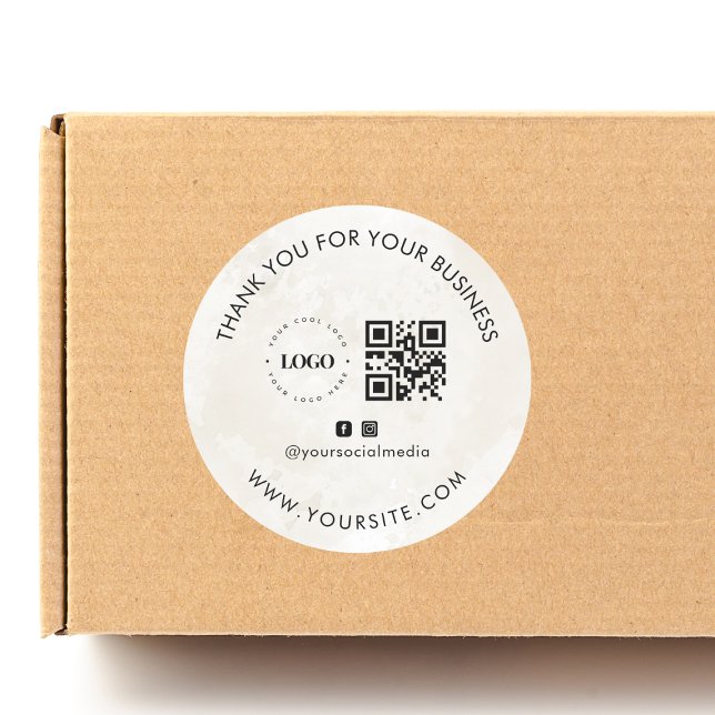 Adesivo Obrigado Logotipo Personalizado da Empresa Código  (Criador carregado)