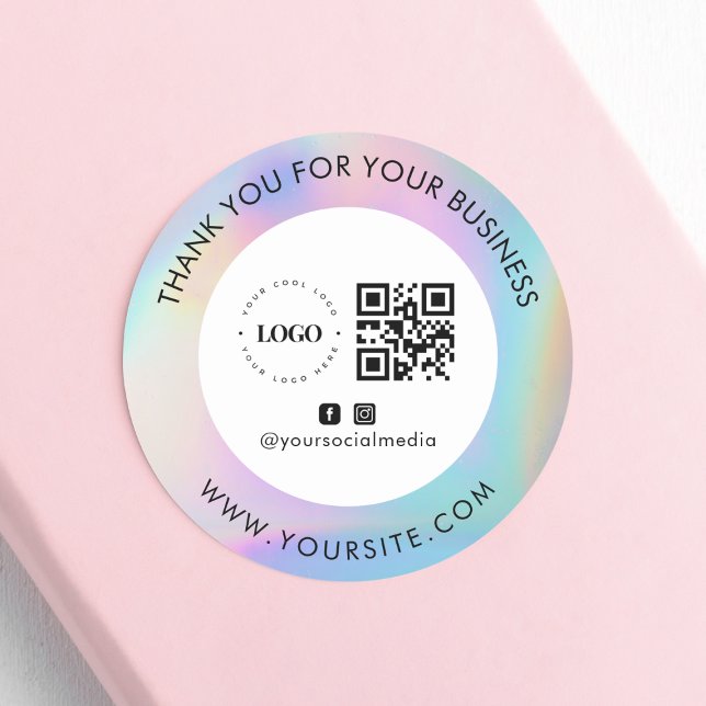 Adesivo Obrigado Logotipo Personalizado da Empresa Código  (Criador carregado)