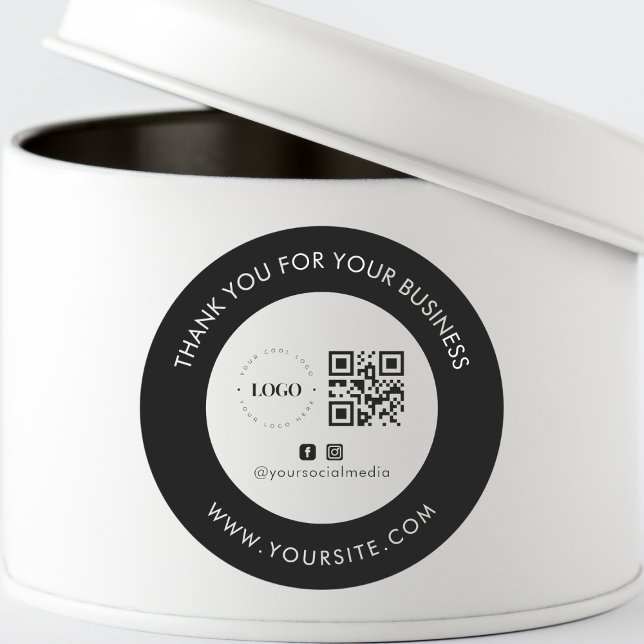 Adesivo Obrigado Logotipo Personalizado da Empresa Código  (Criador carregado)