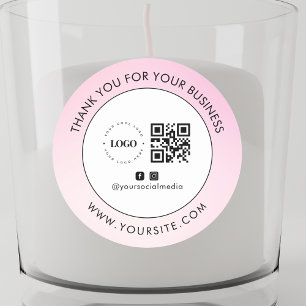 Adesivo Obrigado Logotipo Personalizado da Empresa Código