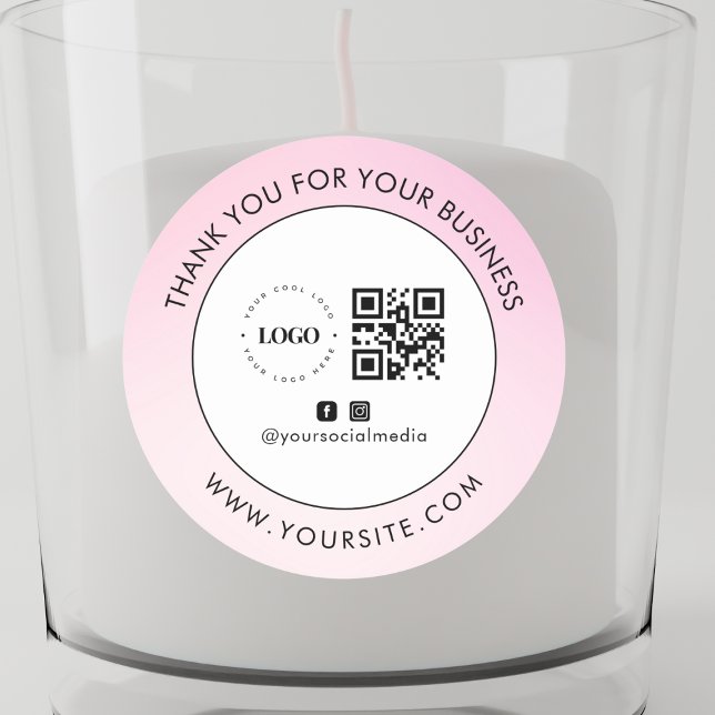 Adesivo Obrigado Logotipo Personalizado da Empresa Código  (Criador carregado)