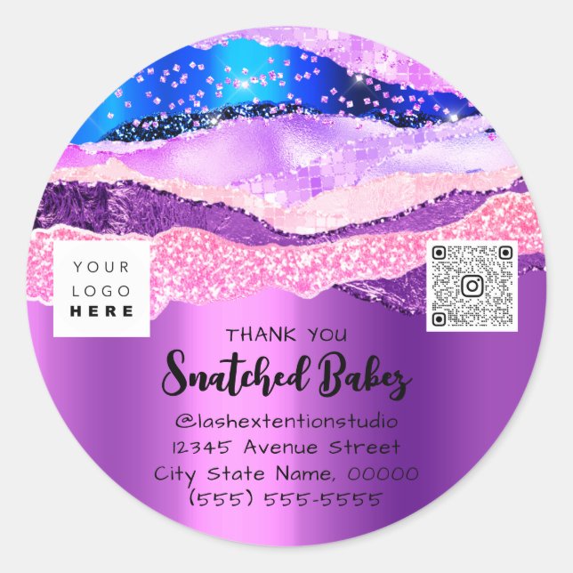 Adesivo Obrigado Logotipo QR Código Comprar encapsulamento (Frente)