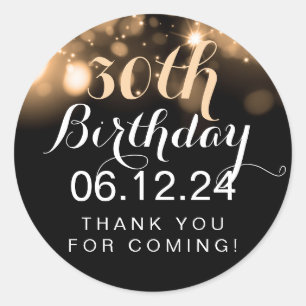 Adesivo Obrigado luzes Sparkling do ouro do aniversário d