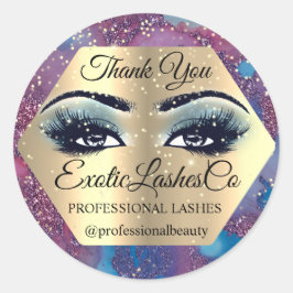 Adesivo Obrigado Makeup Artist Eyes Blue Rosa