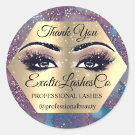 Adesivo Obrigado Makeup Artist Eyes Blue Rosa LASHES