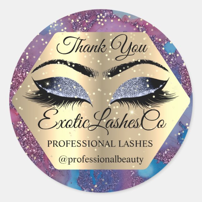 Adesivo Obrigado Makeup Artist Eyes Blue Violet (Frente)