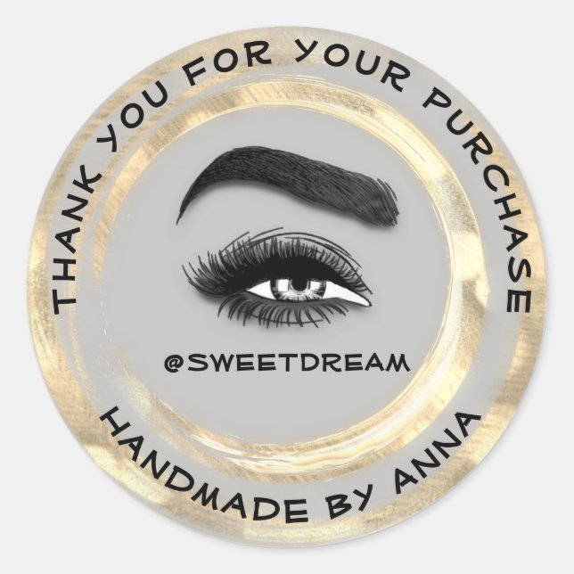 Adesivo Obrigado Makeup Artist Lash Cleaner Logotipo Doura (Frente)