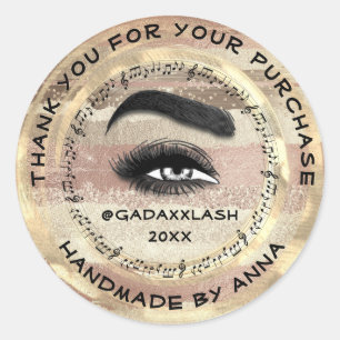 Adesivo Obrigado Makeup Artist Lash Studio Music Brows
