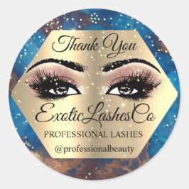 Adesivo Obrigado Makeup Artista BLUE Rosa LASHES CleaneR