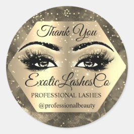 Adesivo Obrigado Makeup Artista Dourado LASHES Cleane
