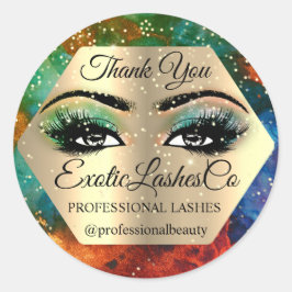 Adesivo Obrigado Makeup Artista Dourado LASHES Vip