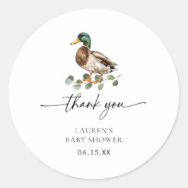 Adesivo Obrigado Mallard Duck Chá de fraldas