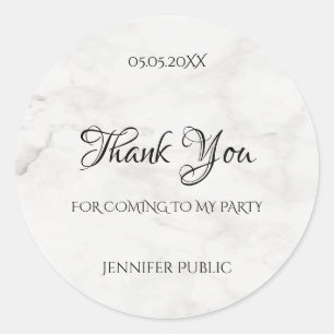 Adesivo Obrigado Manuscrito Script Modelo Marble Chic