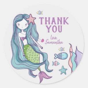 Adesivo Obrigado Mermaid Kids