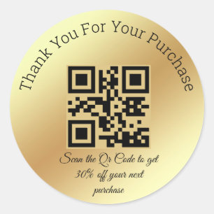 Adesivo obrigado metálico de ouro elegante que você comerc