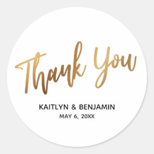 Adesivo Obrigado Mínimo Dourada Tipografia de Escrita Man