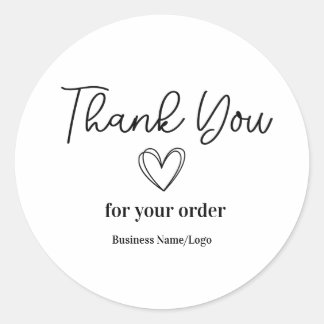 Adesivo Obrigado Mínimo pelo seu Pedido Pequena Empresa