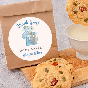 Adesivo Obrigado Misturador de Flor Azul